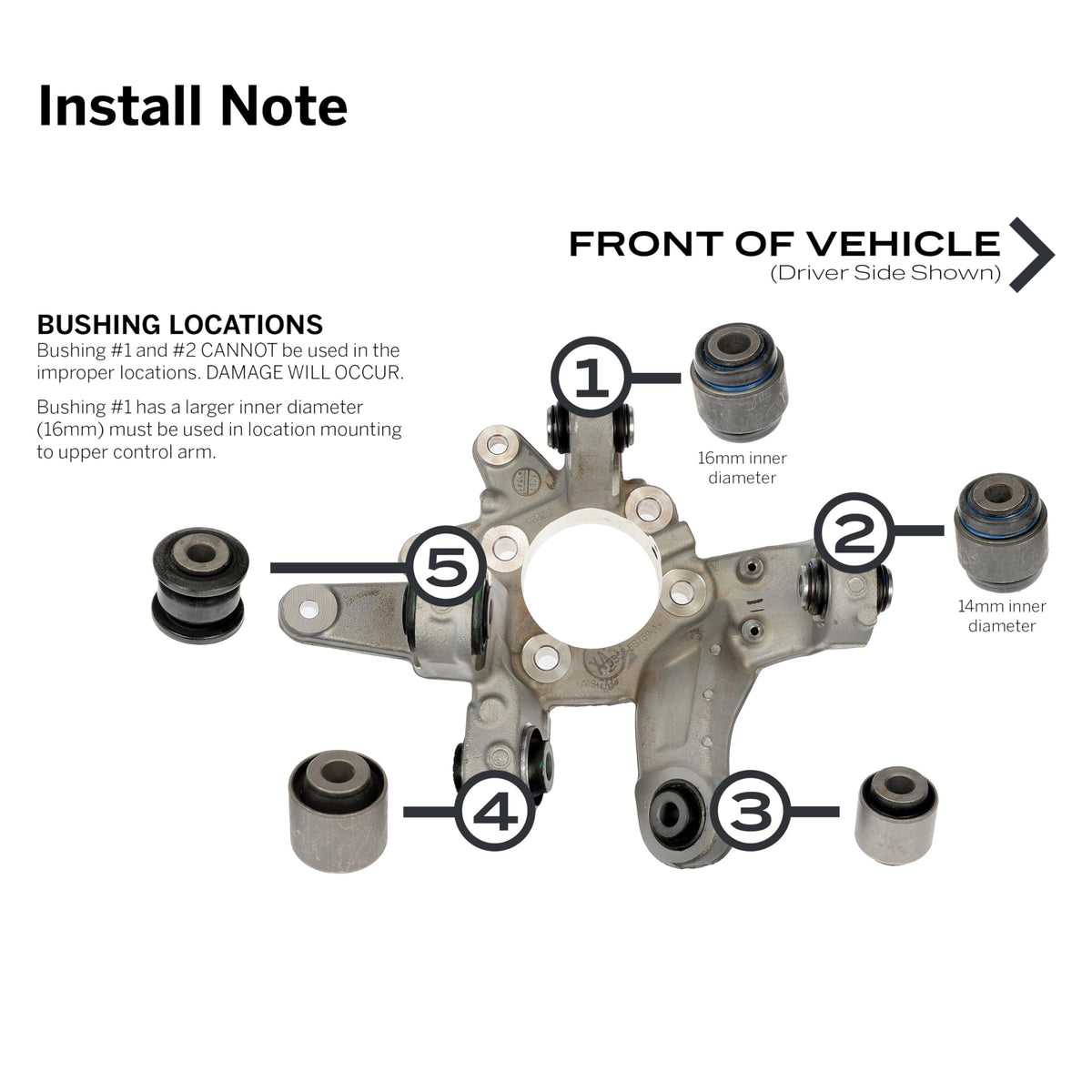 Dorman 523-318 Rear Suspension Knuckle Bushing Kit