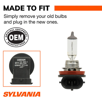 SYLVANIA H11XV.BP SYLVANIA H11 XtraVision Halogen Headlight Bulb, High or Low Beam, 1 Bulb