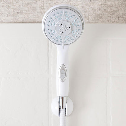 CAMCO 43711 Camco RV Shower Head - Features Convenient On/Off Switch & 5 Different Spray Patterns - Designed to Conserve Potable Water - Simple to Clean w/Rubber Spray Tips - White (43711)
