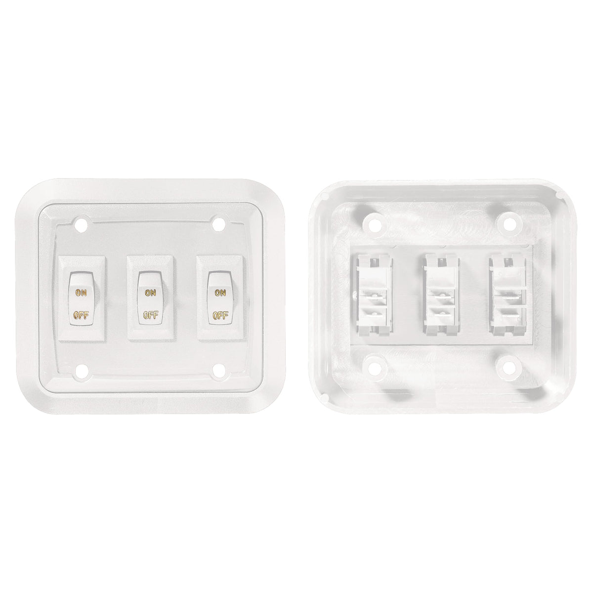 RV DESIGNER S661 RV Designer S661 White Triple Wall Plate Switch w/Raised Bezel On/Off SPST
