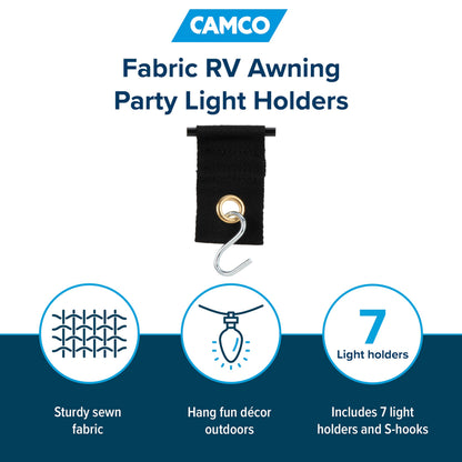 CAMCO 42733 Camco 42733 Fabric Party Light Holders, Black, 7 Pack