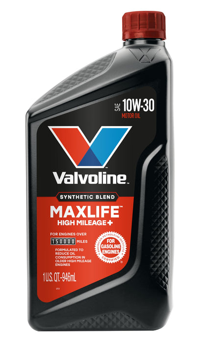 VALVOLINE 891668 Valvoline High Mileage 150K with MaxLife Plus Technology 10W-30 Motor Oil 1 Quart