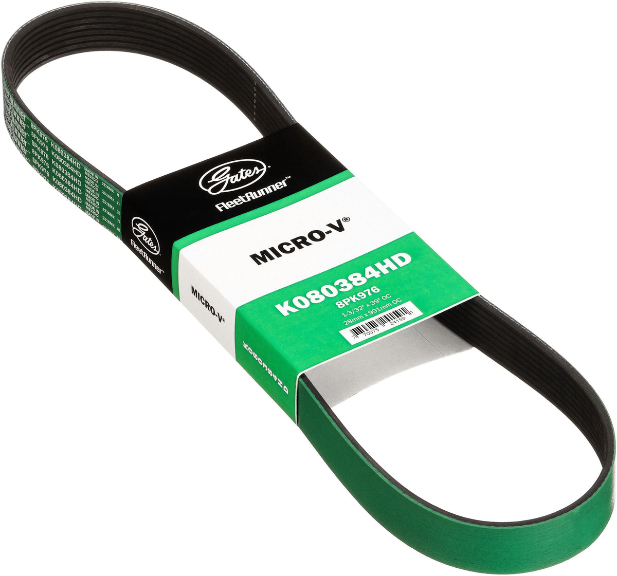 Gates K080384HD FleetRunner Micro-V Serpentine Drive Belt
