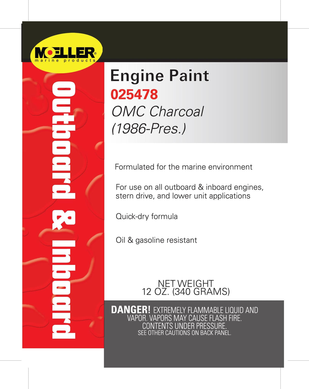 MOELLER 025478 Moeller Charcoal Non Metalic, OMC Drive Systems Paint