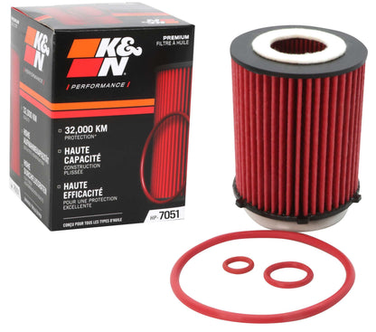 K&N FILTER HP-7051 K&N Oil Filter: 20,000 Mile Engine Protection, High Efficiency, HP-7051
