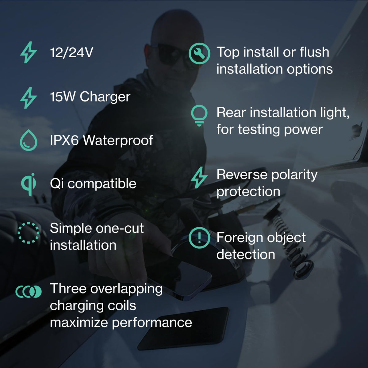 SCANSTRUT SC-CW-7GT Scanstrut SC-CW-7GT Sub 15W 3-Coil Waterproof Wireless Charger