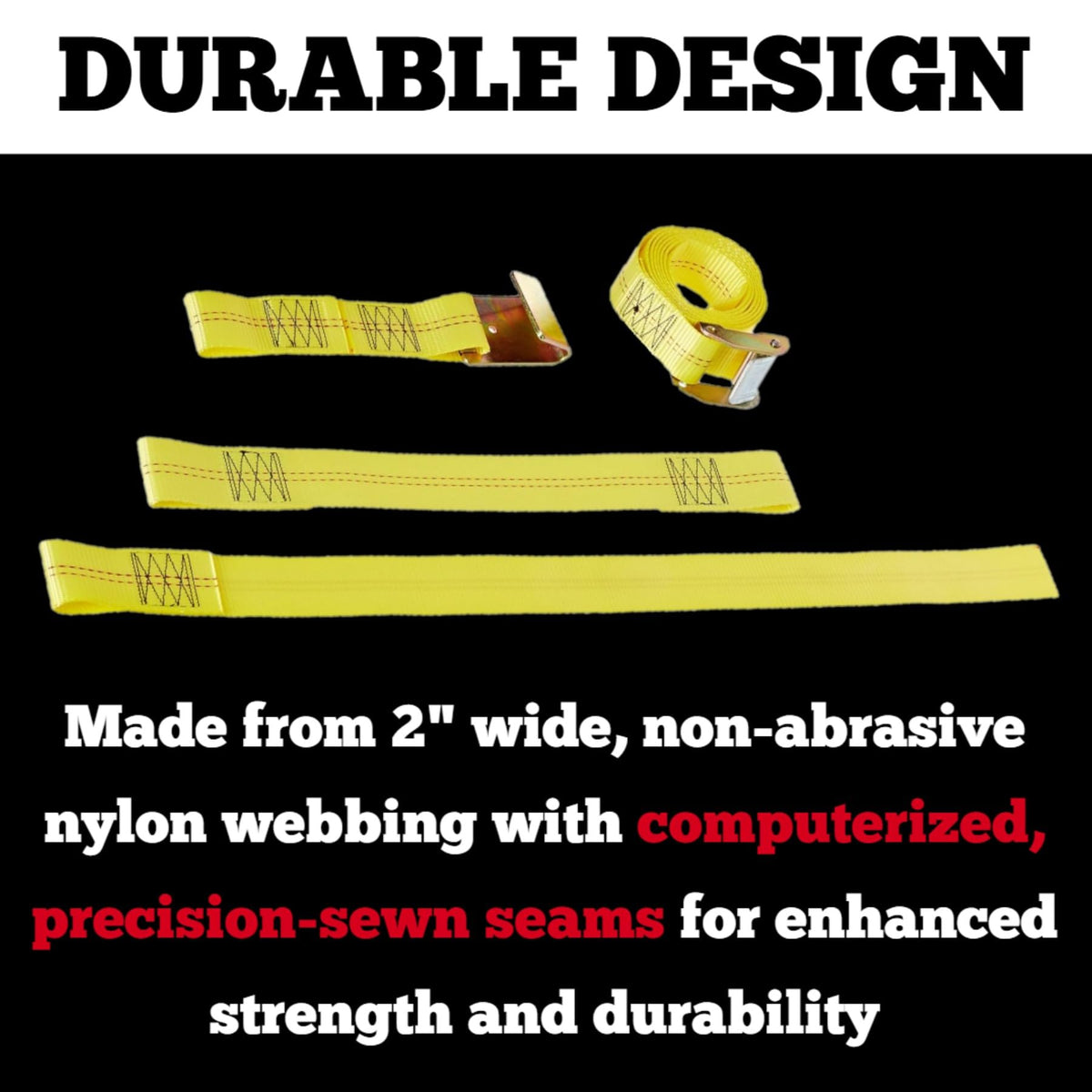 ROADMASTER 2150 Roadmaster 2150 Single Universal Tie Down Strap | Compatible with Tires up to 30" Diameter & 11" Tread Width | 2" Wide Nylon Webbing | 5,000 Pound Capacity | Secures Vehicle to Tow Dolly