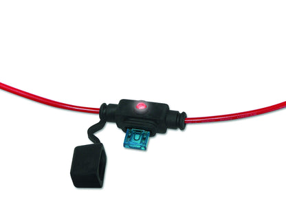 WIRTHCO 24410 WirthCo Battery Doctor 24410 in-Line ATM Mini Blade Fuse Holder with LED Blown Fuse Indicator, 30 Amp, 12 AWG Wire, Water Resistant Cover (24410)