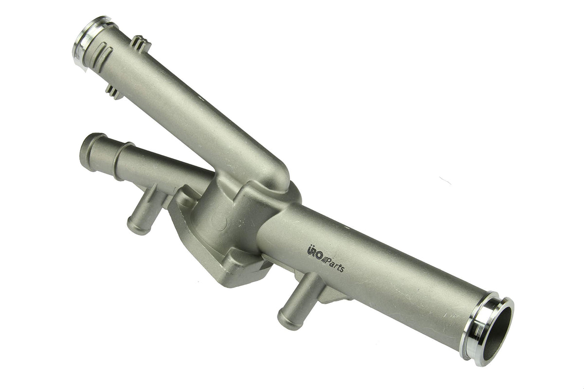 URO Parts 03H121117A-PRM Thermostat Housing, HD aluminum vs OE plastic