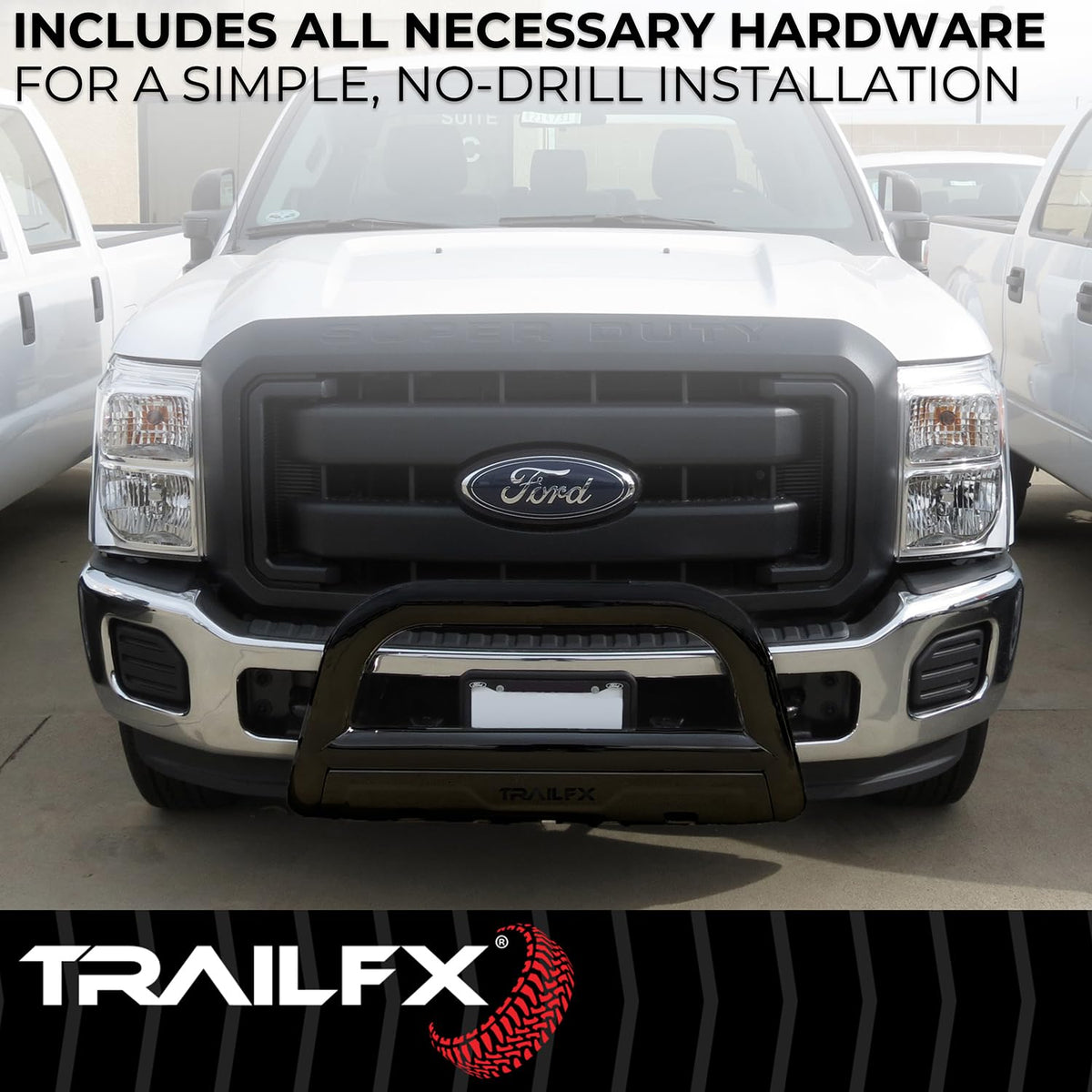 TRAILFX B0046T Trailfx Bull Bar B0046T, 3 Inch Diameter, Powder Coated, Titanium Black, with Skid Plate/Holes for Optional Lighting, 6-1/2 Inch Max Light/ 20 Inch Max Light Bar, Fits 2024-2025 Toyota Land Cruiser