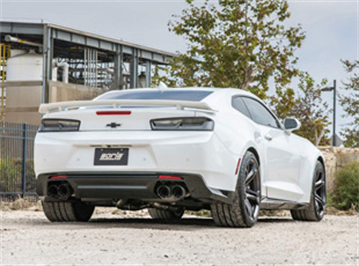 BORLA 140727CFBA BORLA 140727CFBA Cat-Back System for 2017-2023 Chevrolet Camaro ZL1 6.2L V8 Auto./ Man. Trans. With NPP (dual mode exhaust). NOT Recommended For Convertibles. Installation REQUIRES Cutting O.E. System
