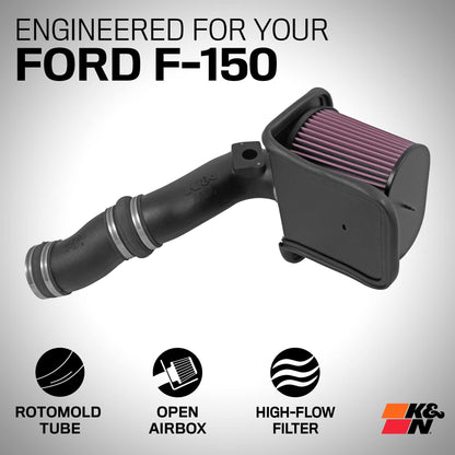 K&N FILTER 57-2546-1 K&N Cold Air Intake System: High-Flow Air Filter, Increase Performance & Towing: Compatible with 2003-2007 Ford: Excursion, F250, F350, F450, 57-2546-1