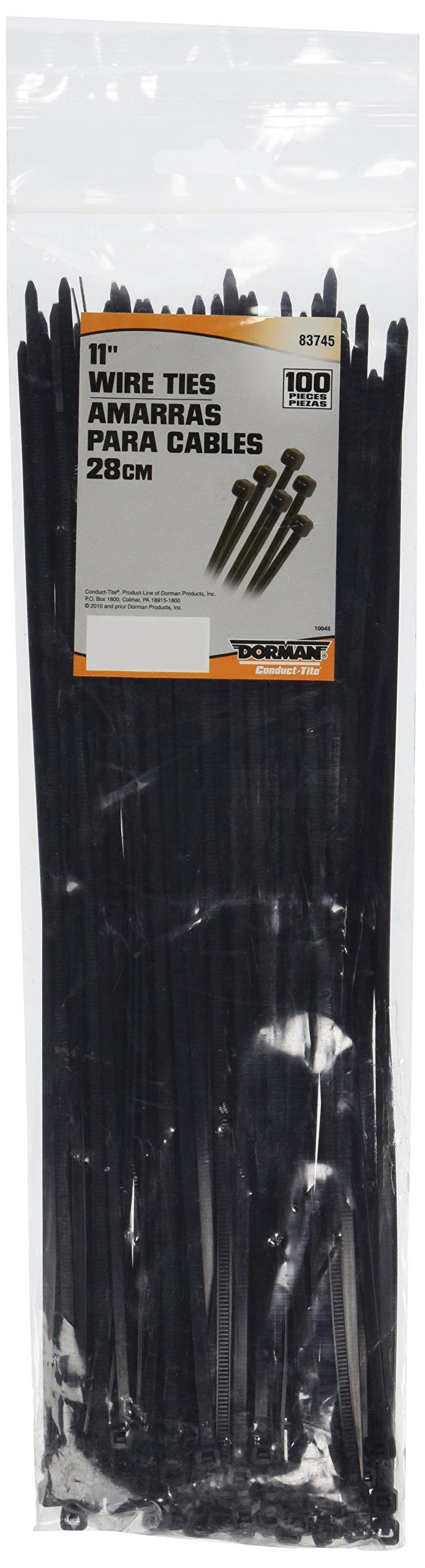 DORMAN 83745 Dorman 83745 11" Electrical Wire Tie , Black