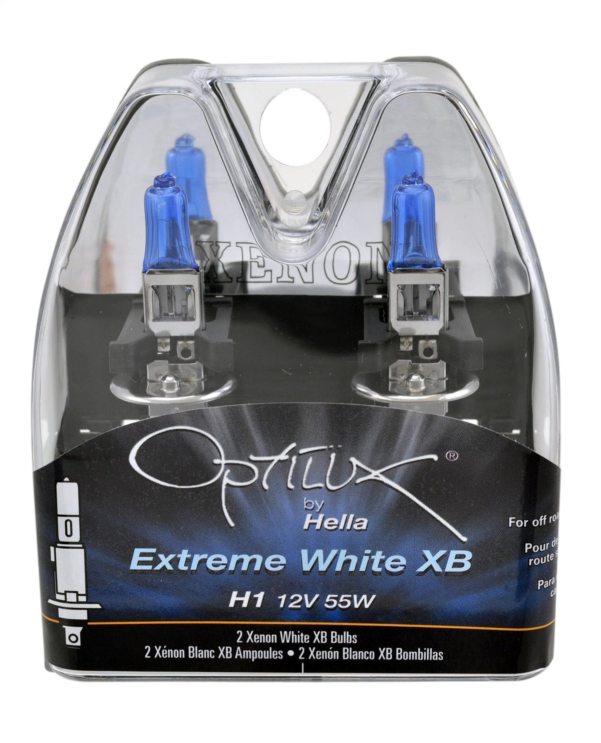 HELLA H71071242 HELLA H71071242 Optilux XB Series H1 Xenon White Halogen Bulbs, 12V, 55W, 2 Pack