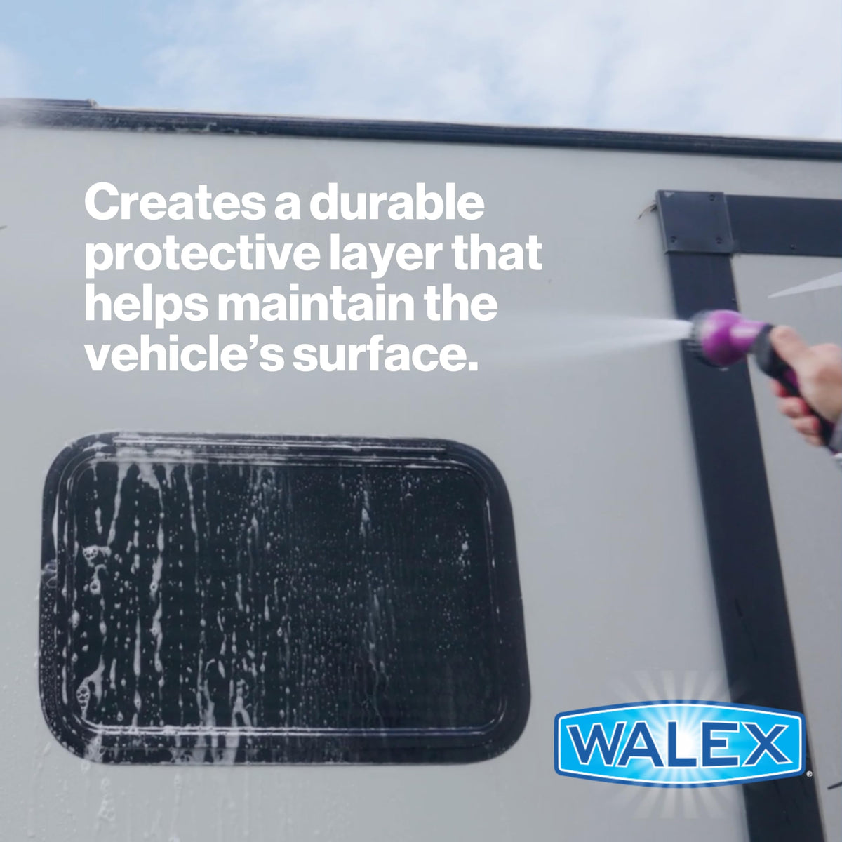 WALEX WALWW1G Walex Premium Wash & Wax - All-in-One High Foaming Formula - Cleans, Protects, and Adds brilliant shine to RV/Marine/Trailer/Auto surfaces - Cherry Fragrance, 1-Gallon