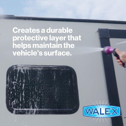 WALEX WALWW1G Walex Premium Wash & Wax - All-in-One High Foaming Formula - Cleans, Protects, and Adds brilliant shine to RV/Marine/Trailer/Auto surfaces - Cherry Fragrance, 1-Gallon