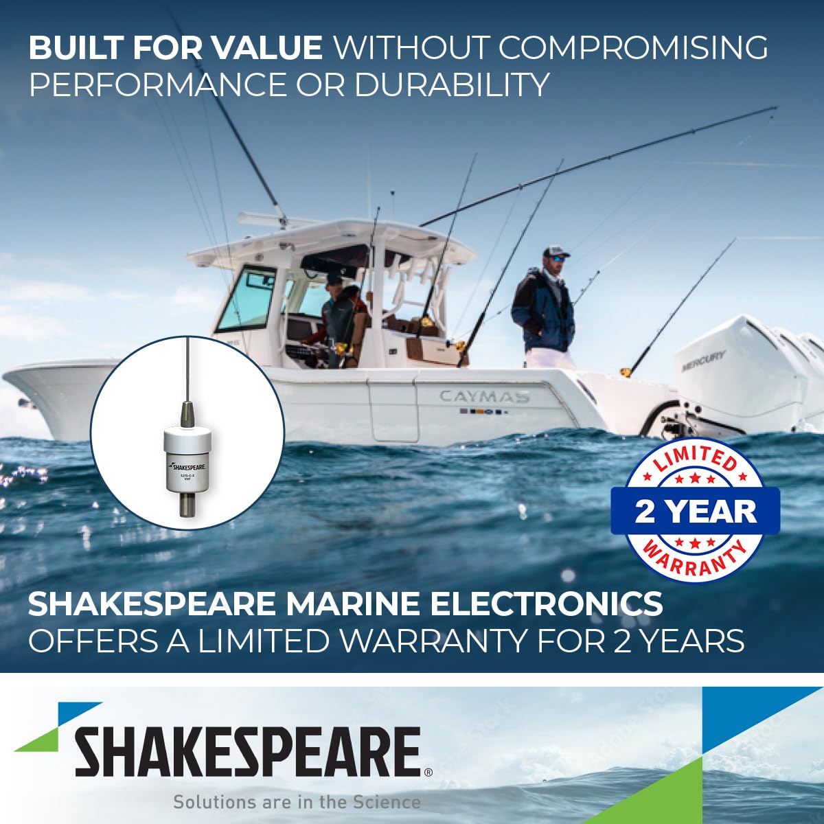 SHAKESPEARE 5215-C-X Shakespeare 5215-C-X 3' 3DB LOW PROFILE VHF ANTENNA