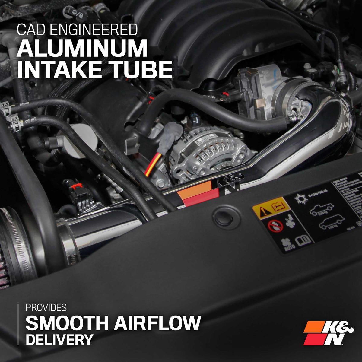 K&N FILTER 77-3082KP K&N Cold Air Intake System: High-Flow Air Filter, Increase Performance & Towing: Compatible with 2014-2020 Chevy/GMC/Cadillac Silverado 1500, Suburban, Tahoe, Sierra 1500, Yukon, Escalade, 77-3082KP