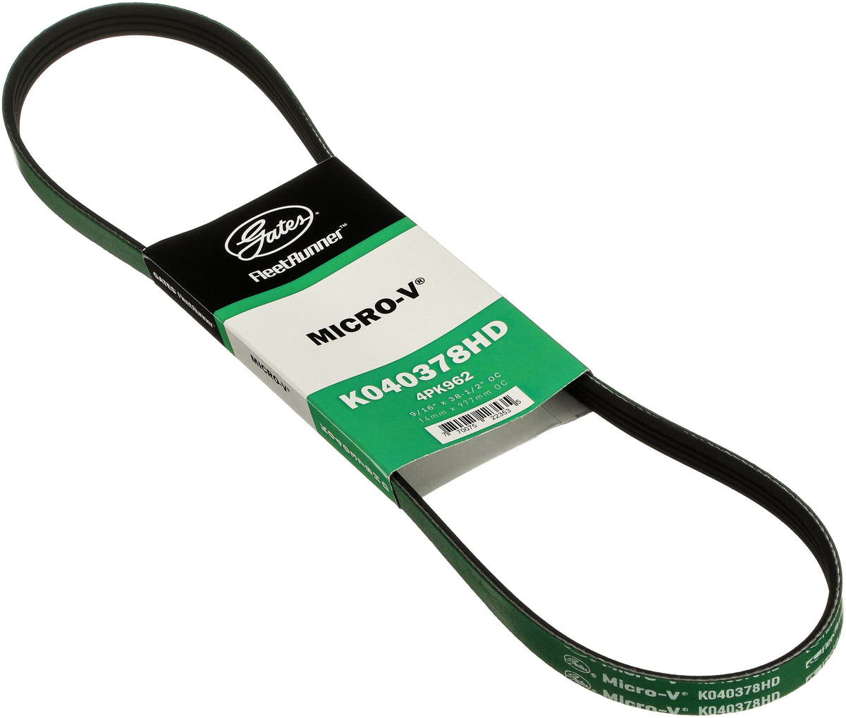 Gates K040378HD FleetRunner Micro-V Serpentine Drive Belt
