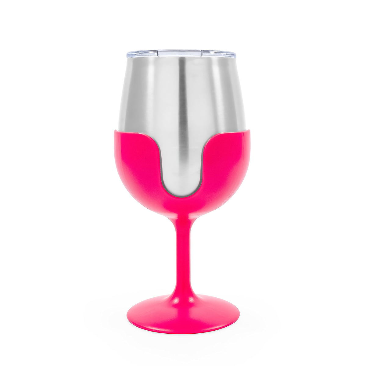 CAMCO 51915 Camco Life is Better at The Campsite 8 oz Wine Tumbler 2 Pack - Heavy Duty Double Wall Vacuum Insulation - Crafted of 18/8 Stainless Steel - Features Removable Blue & Pink Stems (51915)