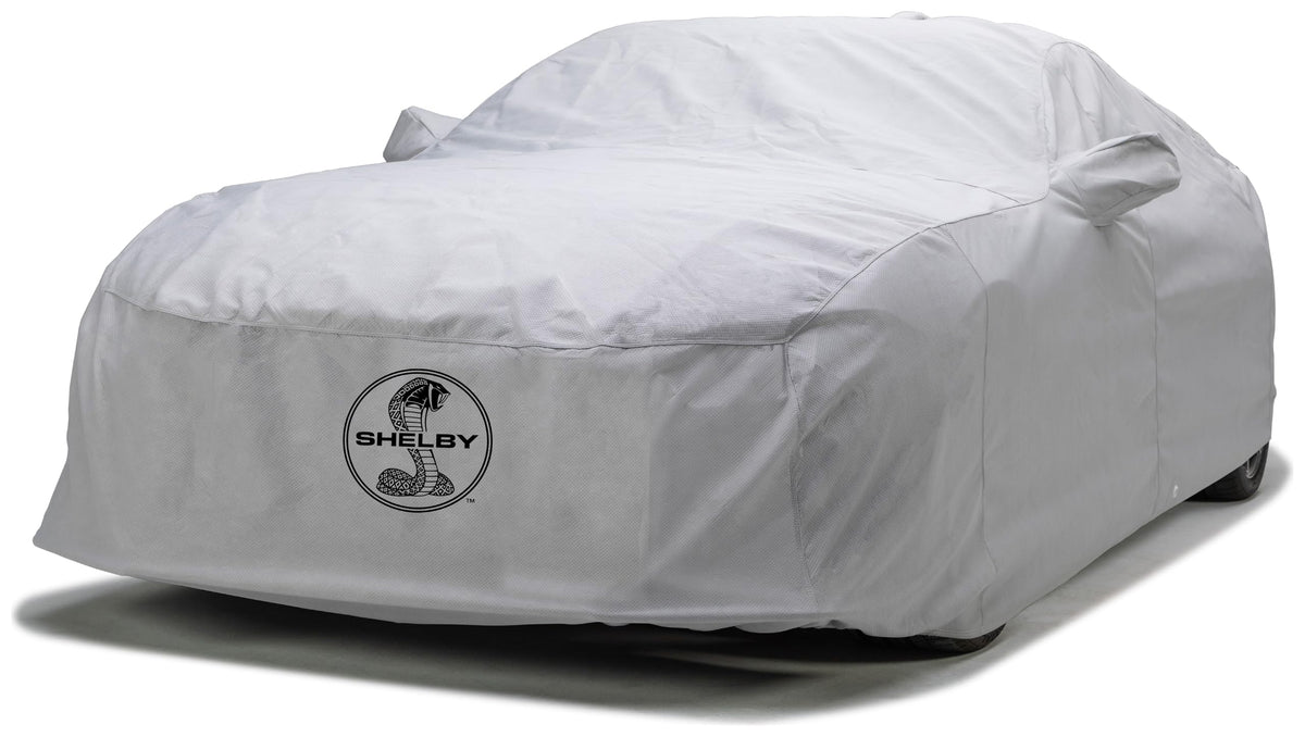 COVERCRAFT C17798FO120AC Shelby Licensed Covercraft Custom 5-Layer All-Climate Car Cover with Snake Logo - UV & Dust Protection, OEM Fit, Weather-Resistant, Softback Fabric