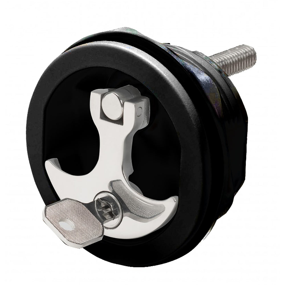 Whitecap S-1415BC Whitecap Compression Handle CP Zamac/Black Nylon Locking Fresh Water Use Only
