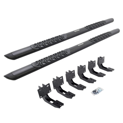 GO RHINO V3439980T Go Rhino V-Series V3 5" Side Steps & Mounting Brackets | Aluminium, Textured Black | V3439980T | Fits 2019-2024 Ram 1500 Quad Cab Pickup