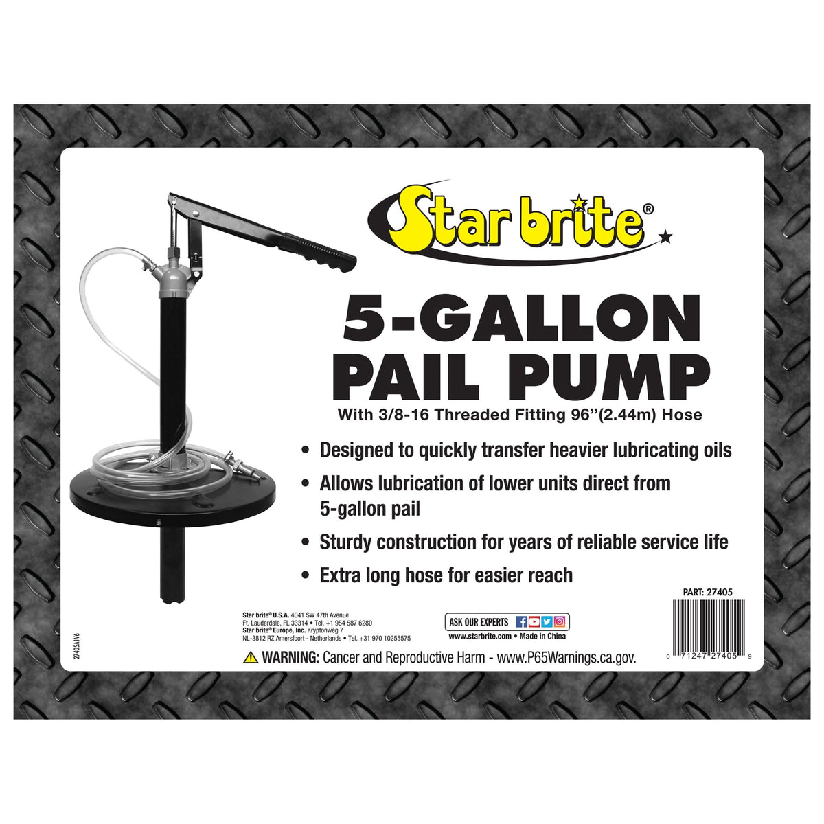 STAR BRITE 027405 Star Brite 027405 LOWER UNIT PAIL PUMP