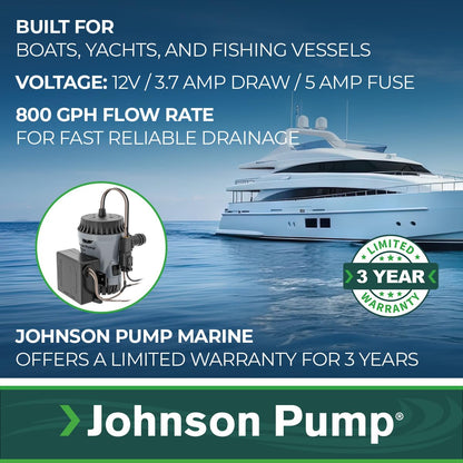 JOHNSON PUMP 10-13636-01 Johnson Pump 10-13636-01 Aqua Void Ultima Combo - 12V, 800 GPH