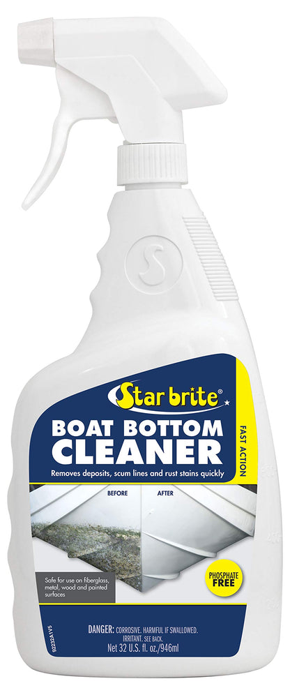STAR BRITE 092232P STAR BRITE Heavy Duty Boat Bottom Cleaner - Removes Deposits & Stains, For Fiberglass, Wood, Iron, Painted Surfaces, 32oz Spray (092232P)