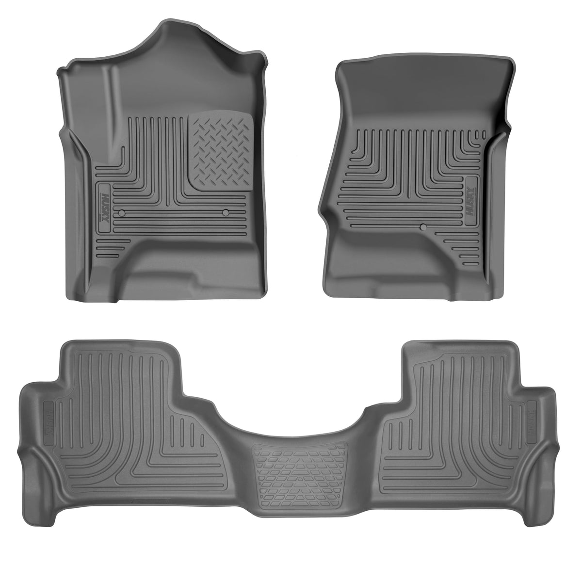 Husky Liners 93511 Husky Liners Weatherbeater Floor Mats – Fits 2015-2020 Cadillac Escalade, Standard Models ONLY (Excludes ESV) – Front & 2nd Row, 3-pc. Black - 93511