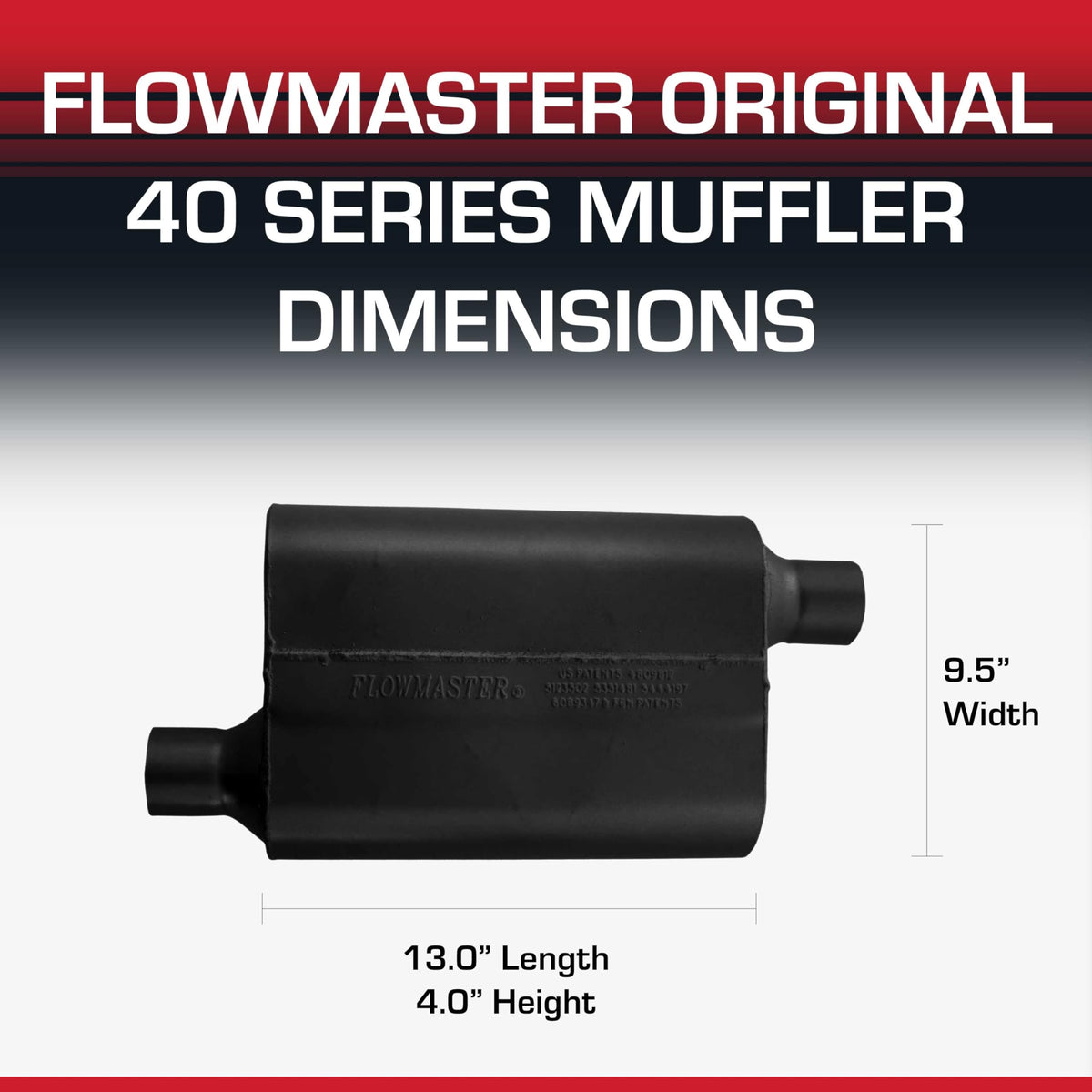 FLOWMASTER 42443 Flowmaster 40 Series Chambered Muffler – 2.25" Offset In / 2.25" Offset Out