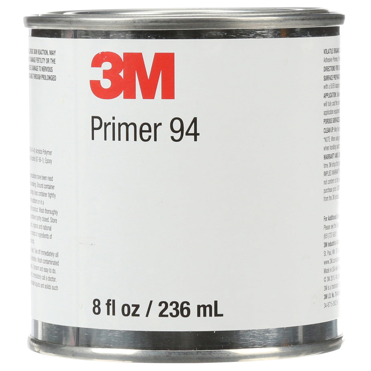 3M 23926 3M Tape Primer 94, Light Yellow, 1/2 Pint Can, Promotes Adhesion to Polyethylene, Polypropylene, ABS, PET/PBT Blends, Great for Automotive Detailing