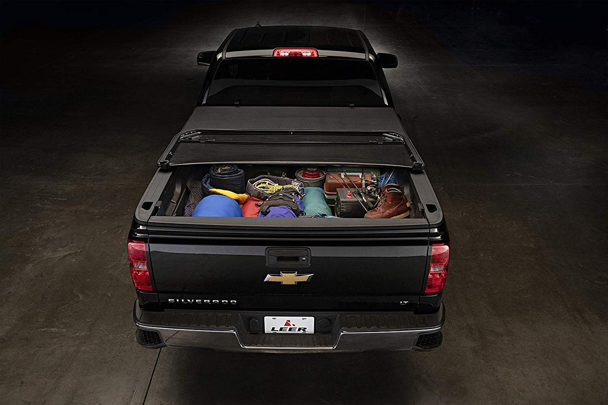 LEER 630120 LEER Latitude | Fits 2014-2018 GM Chevy Silverado/GMC Sierra with 5.8 FT Bed | Easy Install, Soft Tri-Fold Truck Bed Tonneau Cover