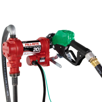 FILL RITE FR4210HD Fill-Rite FR4210HD 12V 20 GPM Fuel Transfer Pump with Discharge Hose & Automatic Nozzle, Green | Gasoline, Diesel, Kerosene, Ethanol & Methanol Blends & Biodiesel