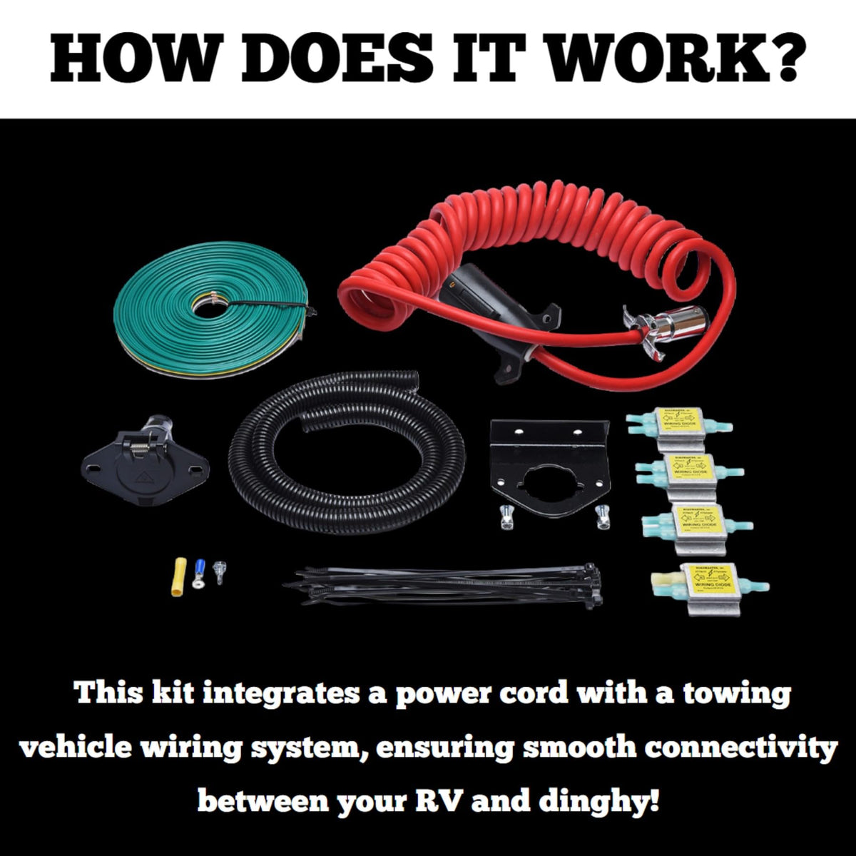 ROADMASTER 15267 Roadmaster 15267 All in One Towed Vehicle Wiring Kit with 7-to-6 Wire Power Cord | Excludes Vehicles with Variable Voltage | Crafted from Fine Materials | Easy Installation