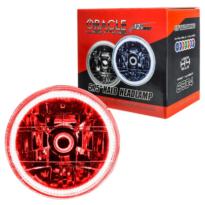 Oracle 6904-003 ORACLE LIGHTING Sealed Beam Halo Headlamp – (Red) 5.75" Pre-Installed Headlight Assembly, 1-Piece, Part # 6904-003