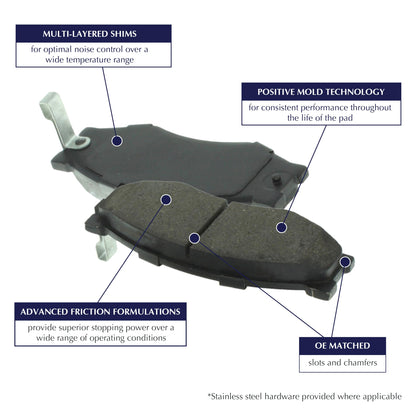Centric Parts 105.12730 POSI-QUIET Automotive Front Brake Pads