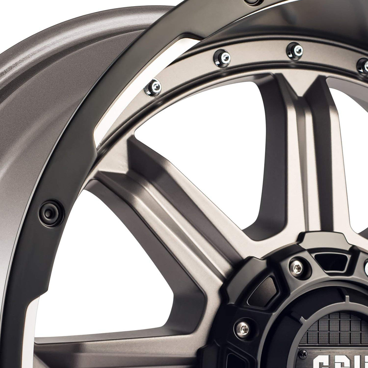 Grid Wheels GD10-20090052A1587 Grid Off-Road GD10 Custom Wheel - 20" x 9", 15 Offset, 5x127 Bolt Pattern, 87.1mm Hub - Matte Antracite with Black Lip Rim