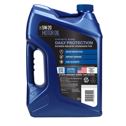 VALVOLINE 881158 Valvoline Daily Protection SAE 5W-20 Synthetic Blend Motor Oil 5 QT