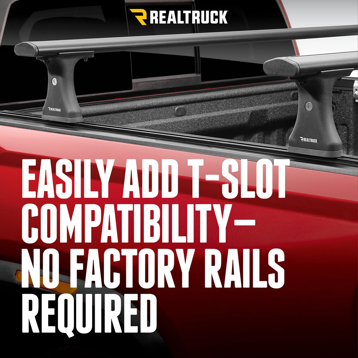 TRUXEDO 1118329 RealTruck TruXedo Elevate TS Rails | 1118329 | Fits 5' to 5'4" Beds - Compact Trucks (56" Rail Length) | RAILS & Cleats Only , Black