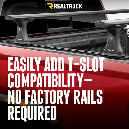 TRUXEDO 1118329 RealTruck TruXedo Elevate TS Rails | 1118329 | Fits 5' to 5'4" Beds - Compact Trucks (56" Rail Length) | RAILS & Cleats Only , Black