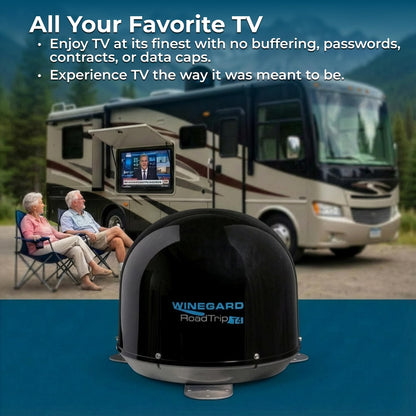 WINEGARD RT2035T Winegard RT2035T Roadtrip T4 in-Motion RV Satellite Antenna - Automatic Multi-Satellite Tracking - Roof Mount Dome - High-Performance Mobile TV - Black
