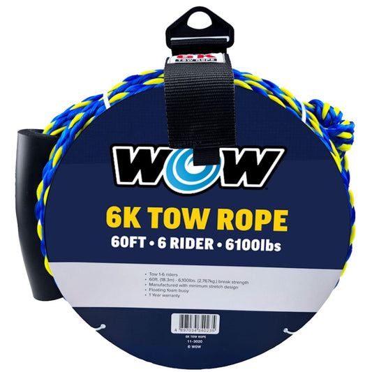 WOW SPORTS 11-3020 Wow Sports 6K Tow Rope - 60 ft - Blue & Yellow