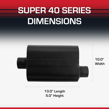 FLOWMASTER 953047 Flowmaster Super 40 Series Chambered Muffler – 3.00" Center In/Offset Out