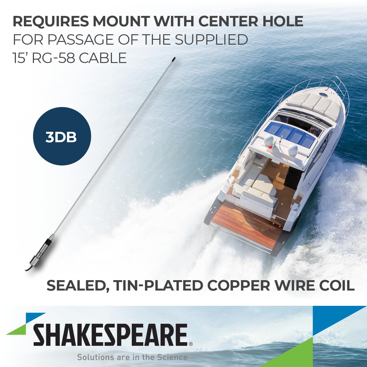 SHAKESPEARE 5250 Shakespeare Low Profile Skinny Mini VHF Antenna - 36"
