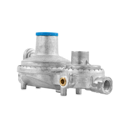CAMCO 59313 Camco Vertical Two Stage Propane Regulator - Compatible with 20 lb or 30 lb Propane Tanks with ACME Threads - 1/4-inch Female NPT inlet and 3/8-inch Female NPT outlet (59313)