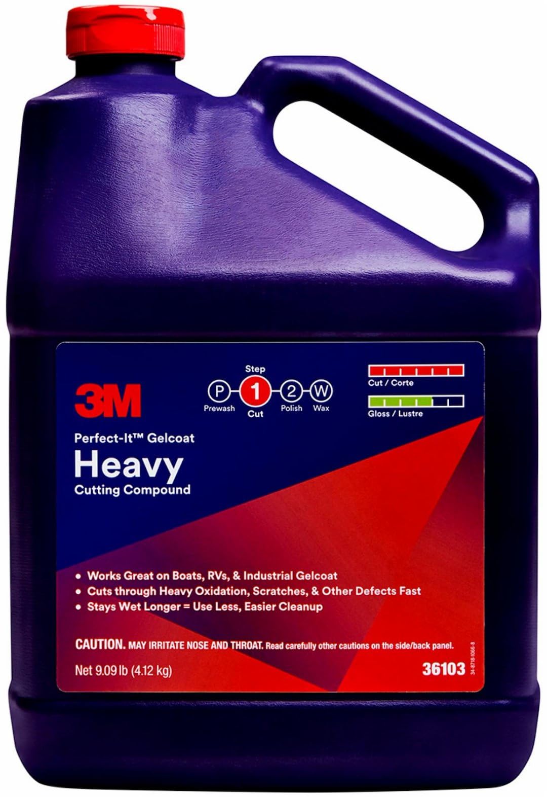 3M 36103 3M Perfect-It Gelcoat Heavy Cutting Compound, 36103, 1 Gallon