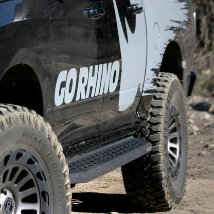 GO RHINO 69441687T Go Rhino RB20 Running Boards & Brackets | Galvanized Steel, Protective Bedliner Coating | 69441687T | Fits 2007-2021 Toyota Tundra Crew Max Pickup
