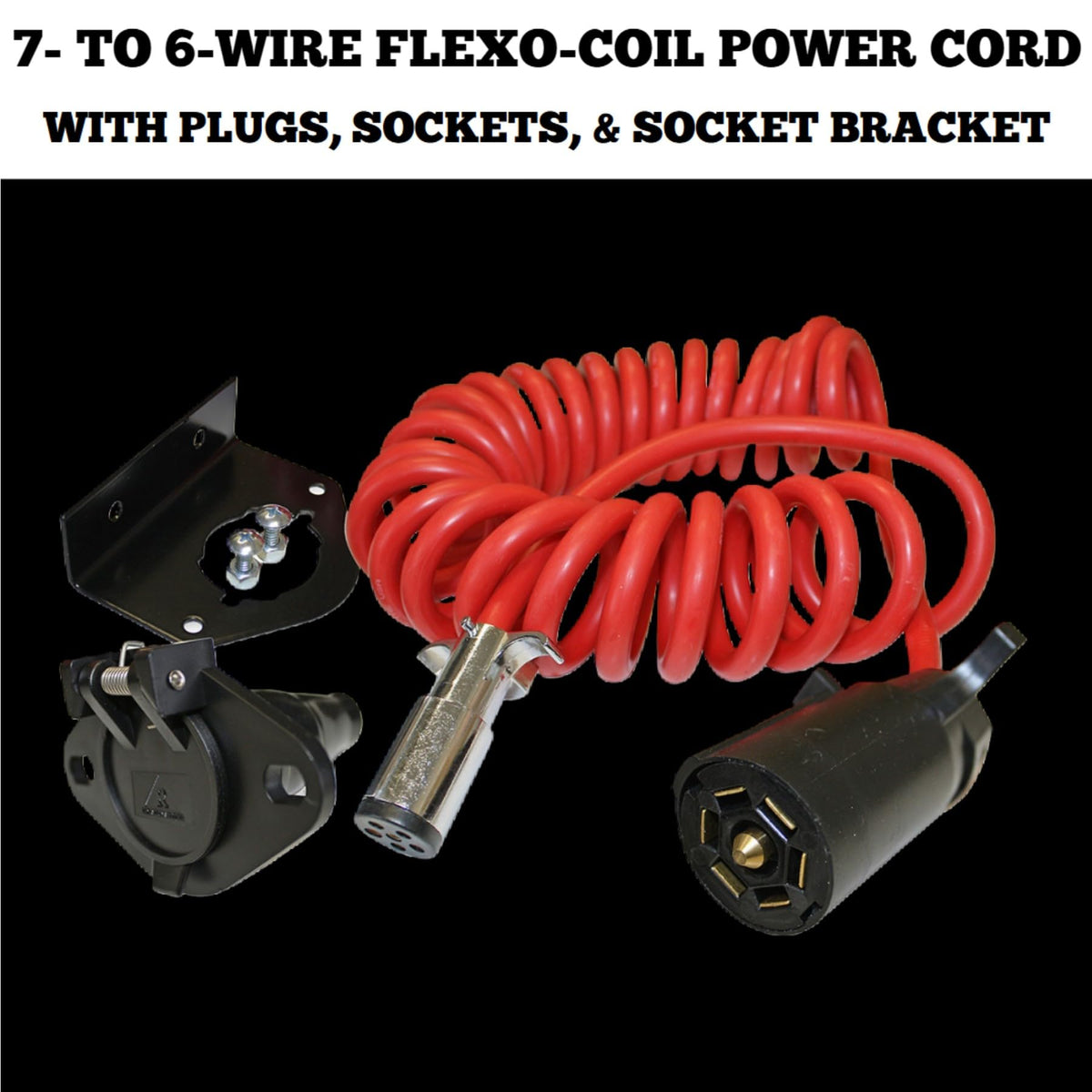 ROADMASTER 146-7 Roadmaster 146-7 Flexo-Coil Power Cords Compatible with Motorhomes with 6-7 Way Sockets | Provides Reliable Electrical Connection Between Motorhome & Towed Vehicle | Durable Coil Design